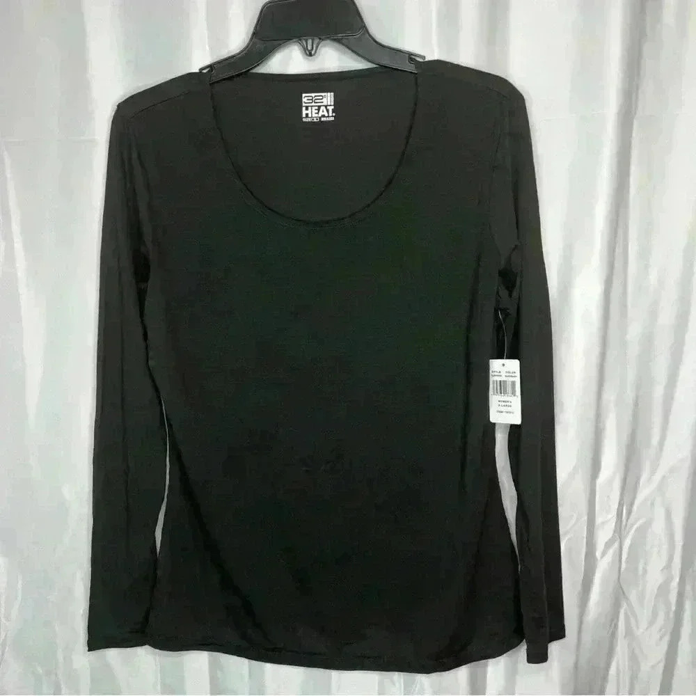 NWT 32 DEGREE HEAT Black Long sleeve shirt. Size XL
